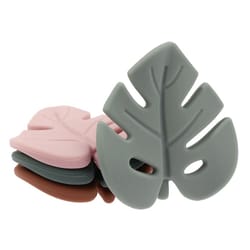 silicone baby teether leaf rattle – food grade infant teething toy for soothing gums