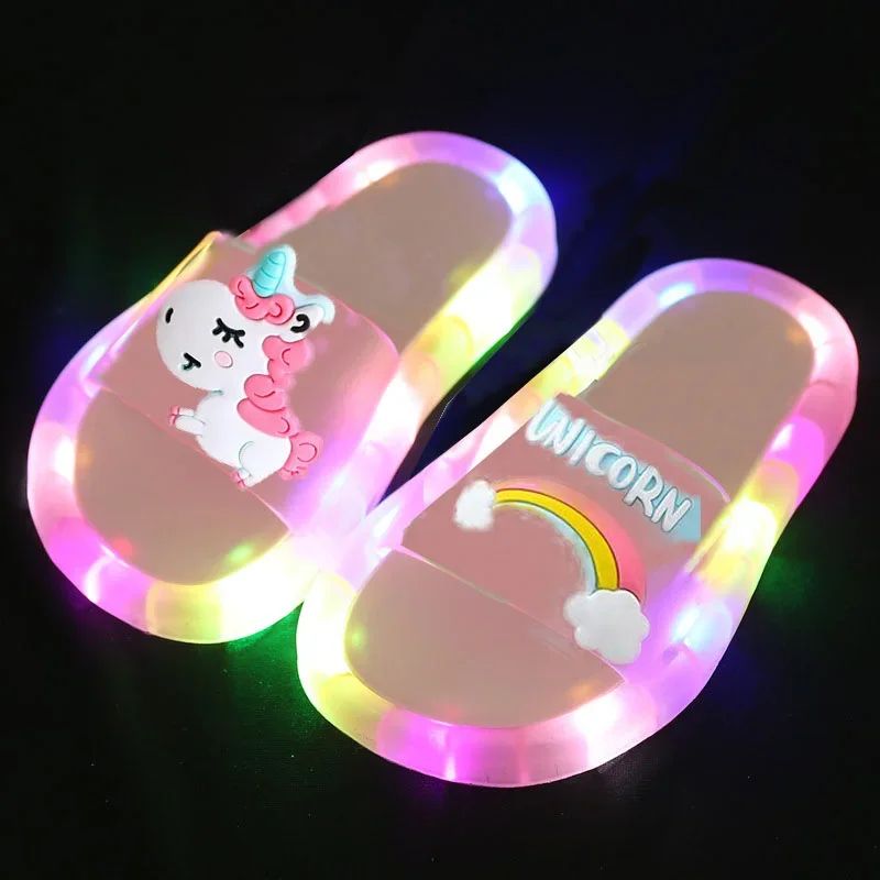 GlowStep Kids Light Up Unicorn Animal Slippers 1