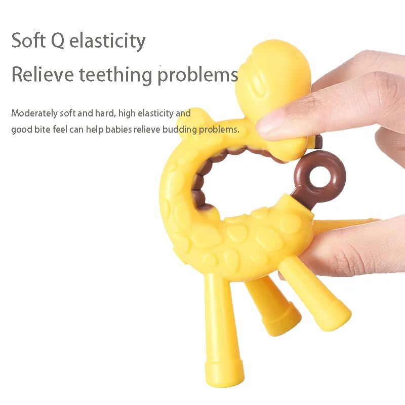 MamiJoy Silicone Giraffe Baby Teether BPAFree Soothing Teething Toy 2