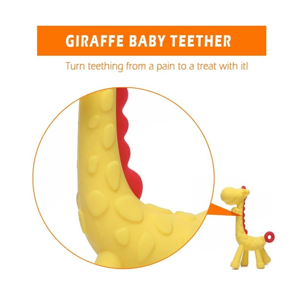 MamiJoy Silicone Giraffe Baby Teether BPAFree Soothing Teething Toy 4