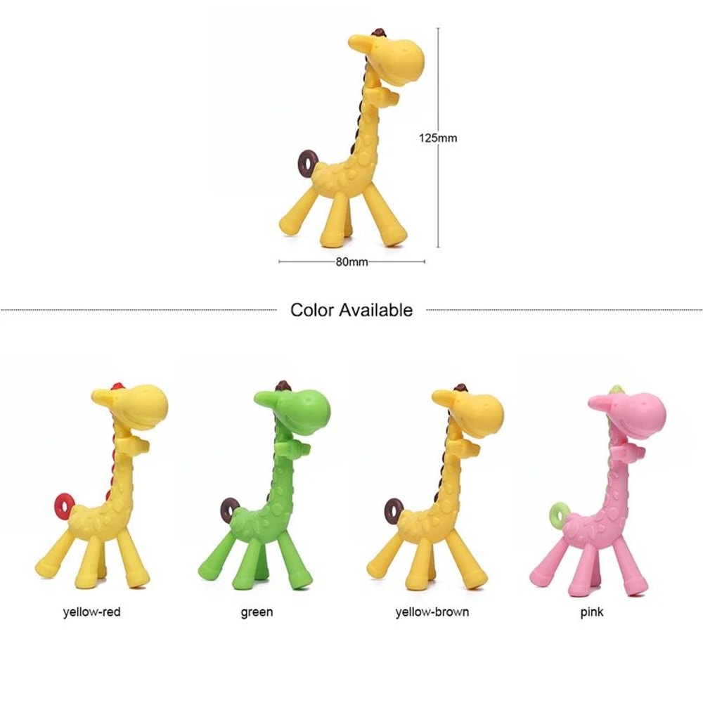 MamiJoy Silicone Giraffe Baby Teether BPAFree Soothing Teething Toy 5