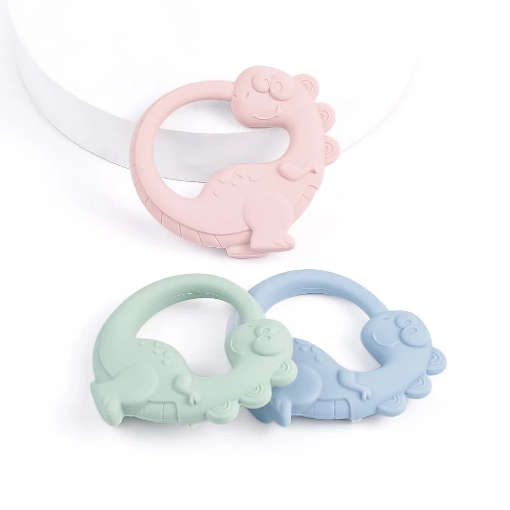 DinoSoft Silicone Baby Teether Bracelet Set BPAFree Dinosaur Teething Toy For Infants 4