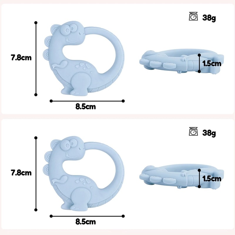 DinoSoft Silicone Baby Teether Bracelet Set BPAFree Dinosaur Teething Toy For Infants 5
