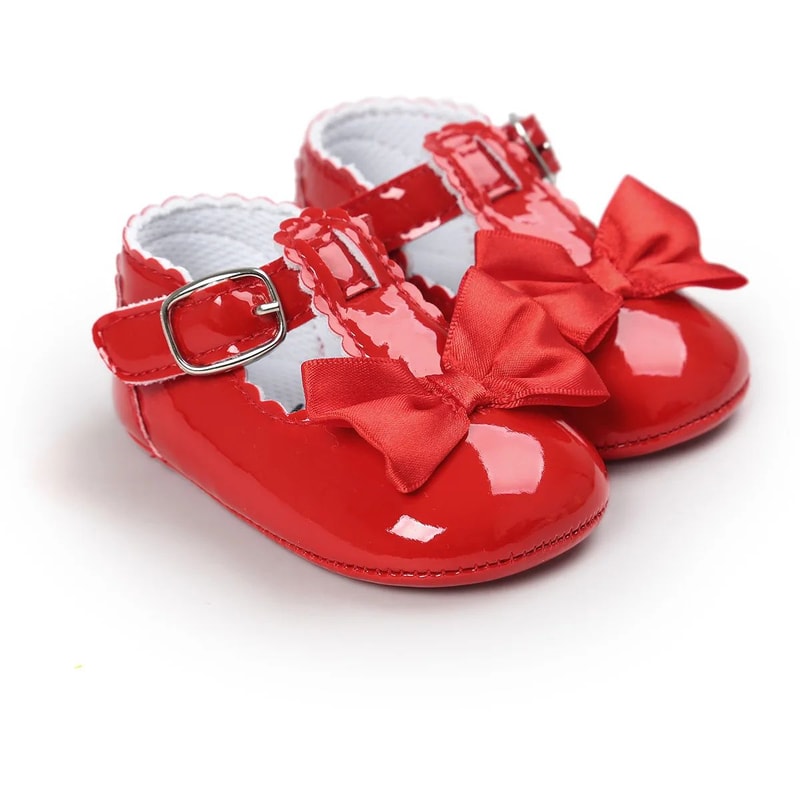 Meckior Baby Girl Dress Shoes With Bowknot AntiSlip Toddler First Walker Shoes 2