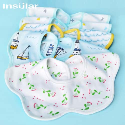 360° Muslin Baby Bibs Set – Soft Absorbent Bandana Bibs for Newborns