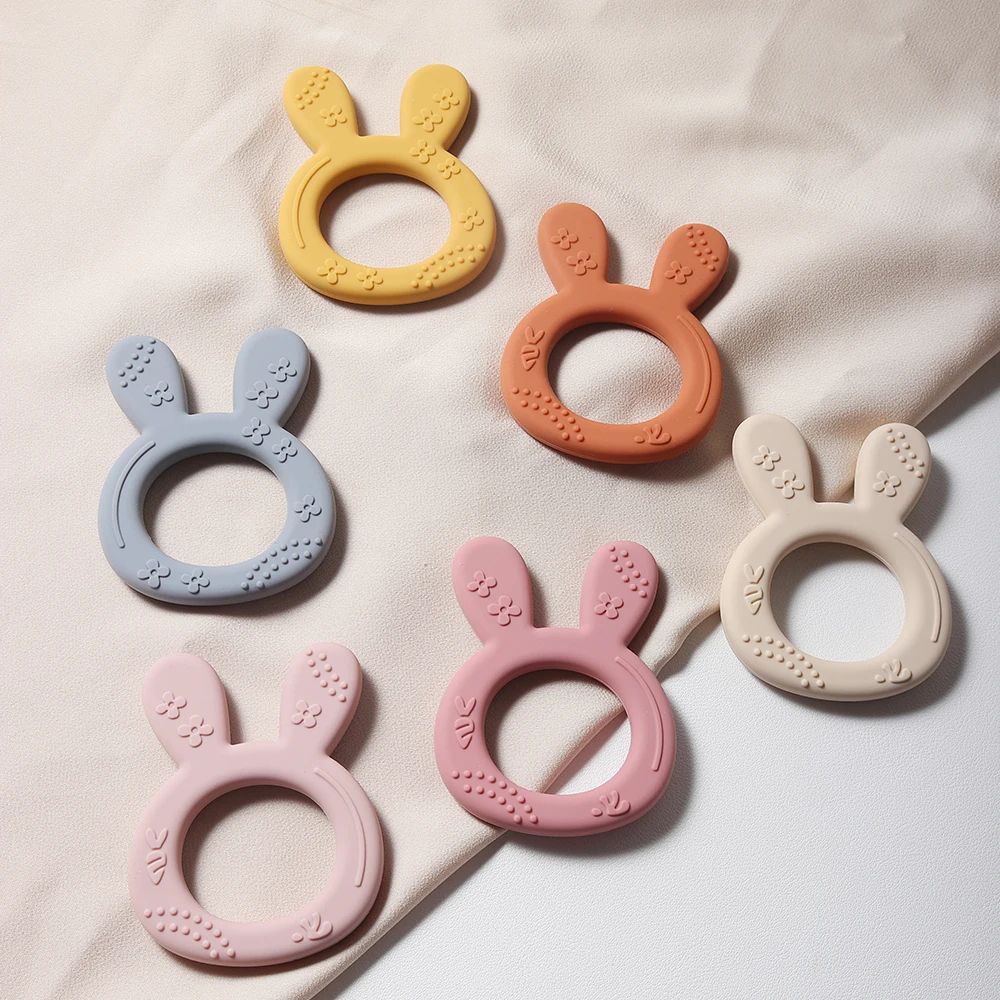 Carrot Bunny Silicone Baby Teether BPAFree Sensory Teething Toy For Infants 1