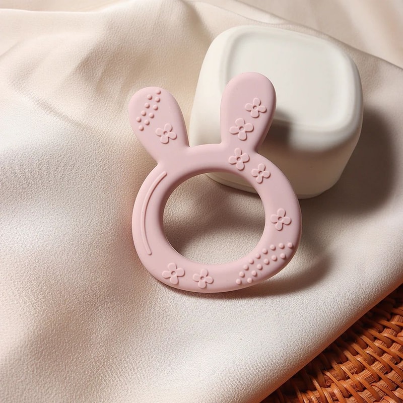 Carrot Bunny Silicone Baby Teether BPAFree Sensory Teething Toy For Infants 9