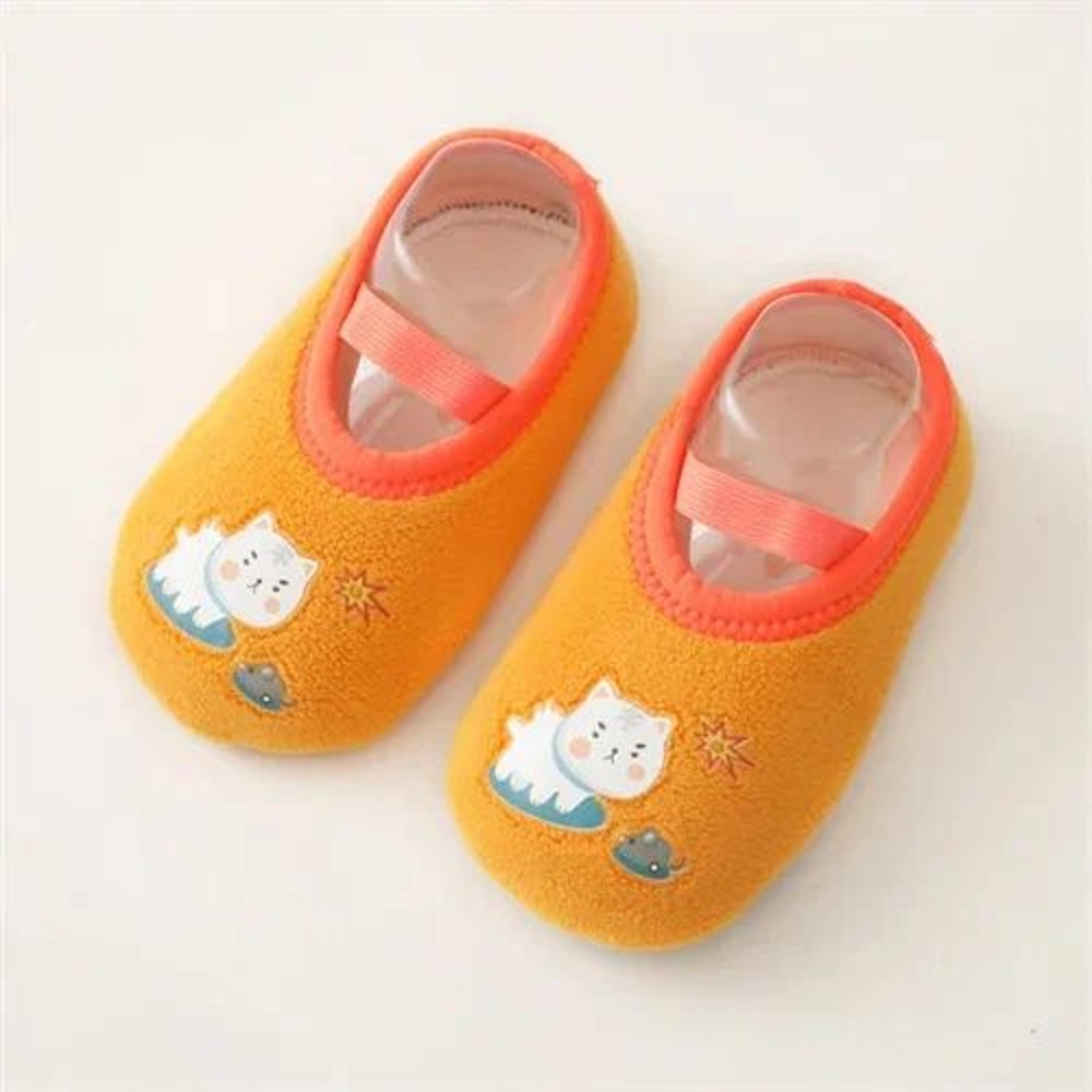 CozyGrip Cartoon Baby AntiSlip Walking Shoes With Rubber Sole 10