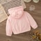 Cozy Pink Hooded Plush Zip Jacket For Baby Girls 4