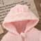 Cozy Pink Hooded Plush Zip Jacket For Baby Girls 5