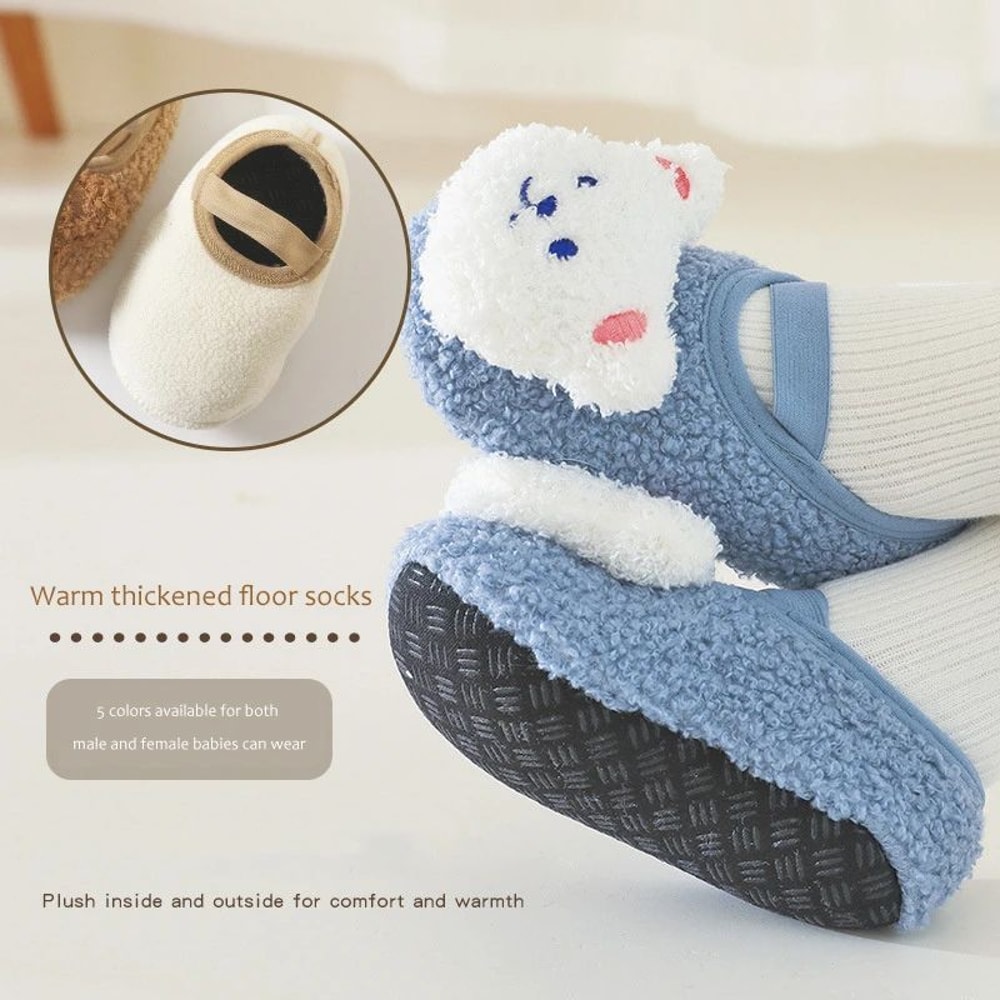 Cartoon Bear Warm Baby Winter Shoes Soft NonSlip Newborn Toddler First Walkers 1