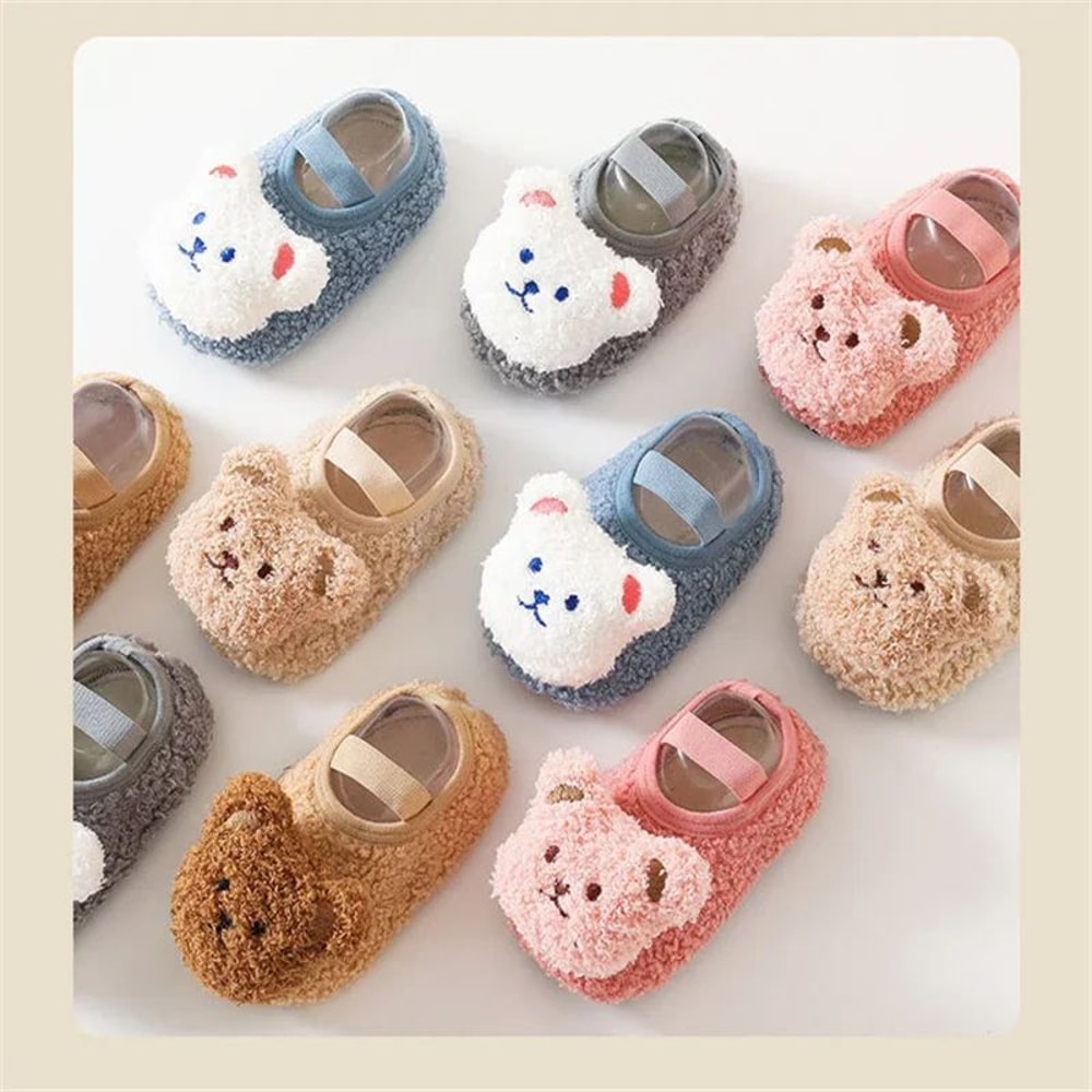 Cartoon Bear Warm Baby Winter Shoes Soft NonSlip Newborn Toddler First Walkers 2