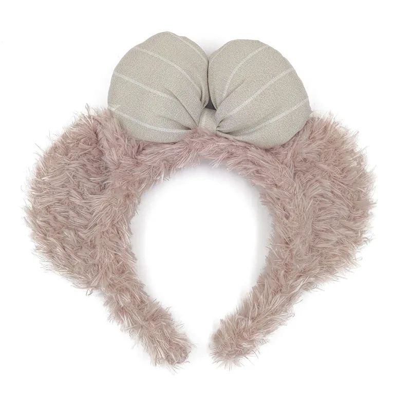Disney Minnie Mouse Ears Headband Plush Polka Dot Bow Hair Hoop 6