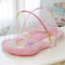 Foldable Portable Baby Crib With Mosquito Net And Cushion Lightweight Infant Travel Bed 3