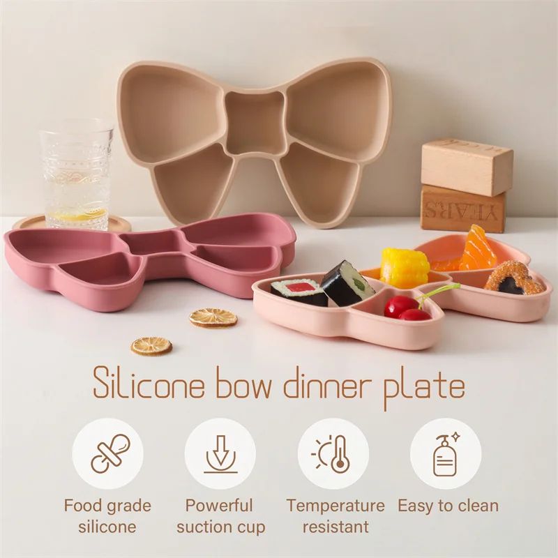 Silicone Baby Feeding Set BPA Free NonSlip Bowl Baby Weaning Utensils 2