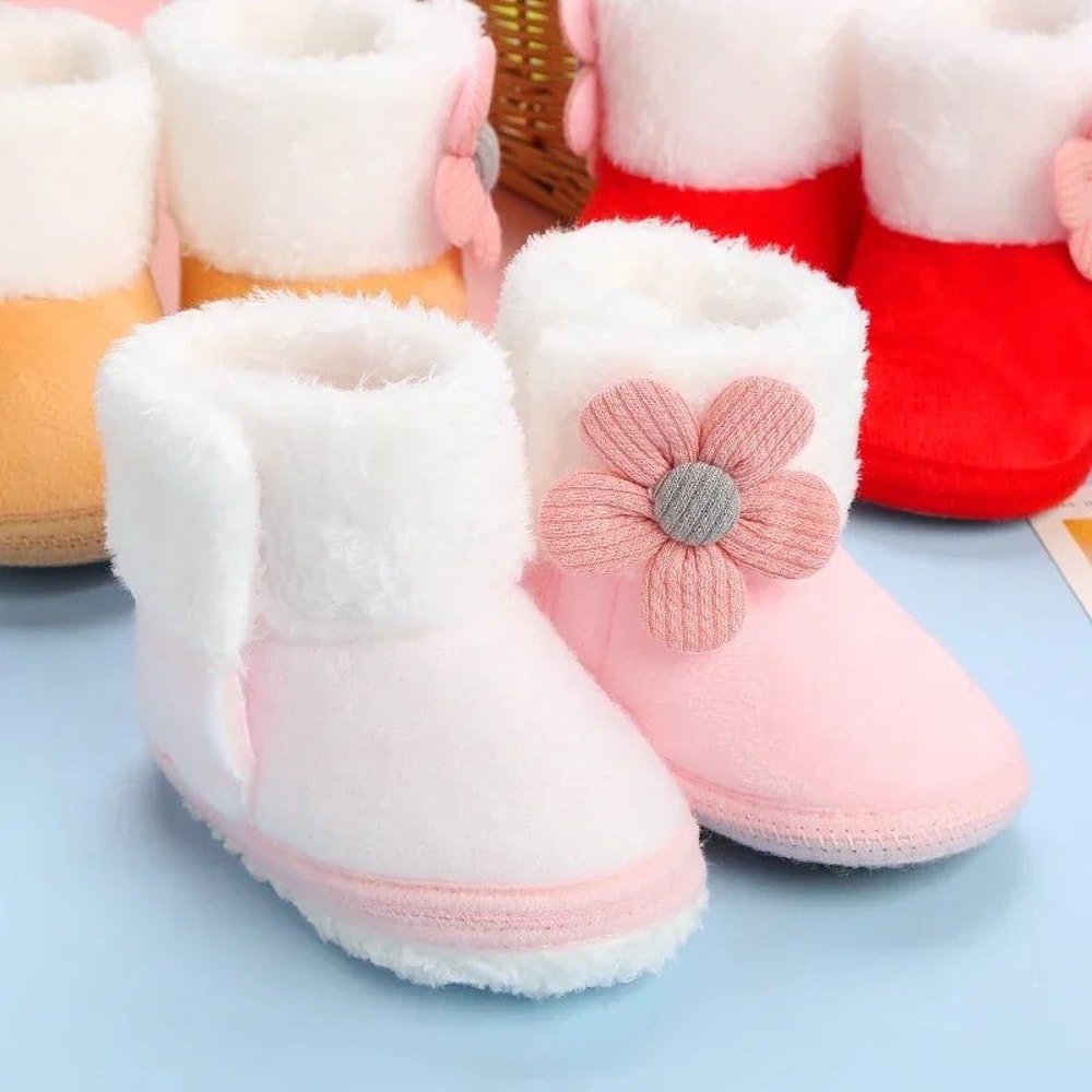 Cozy PomPom Baby Snow Boots Soft Sole Infant Booties For Winter Comfort 4