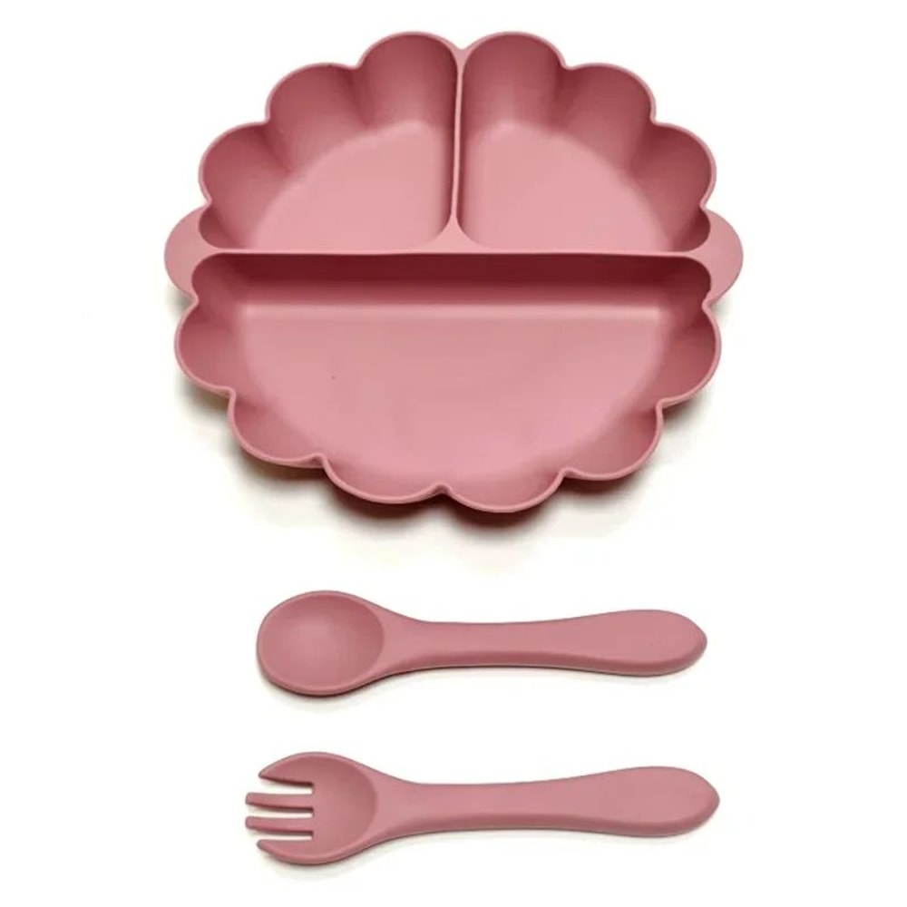 Silicone Baby Plate Set With Strong Suction Base Non Slip Toddler Feeding Plates 3P 6