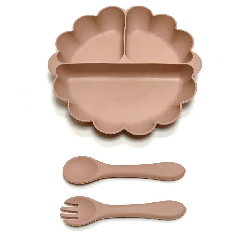 Silicone Baby Plate Set With Strong Suction Base Non Slip Toddler Feeding Plates 3P 7