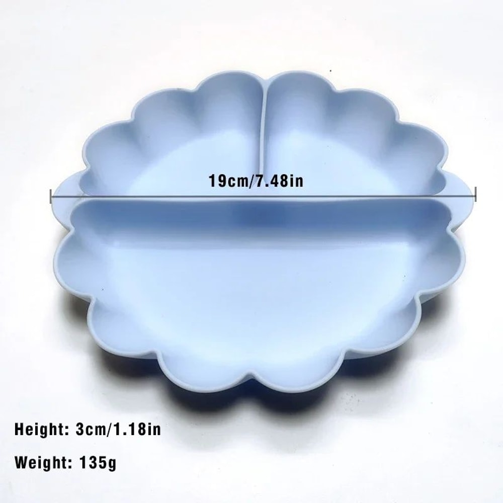 Silicone Baby Plate Set With Strong Suction Base Non Slip Toddler Feeding Plates 3P 2