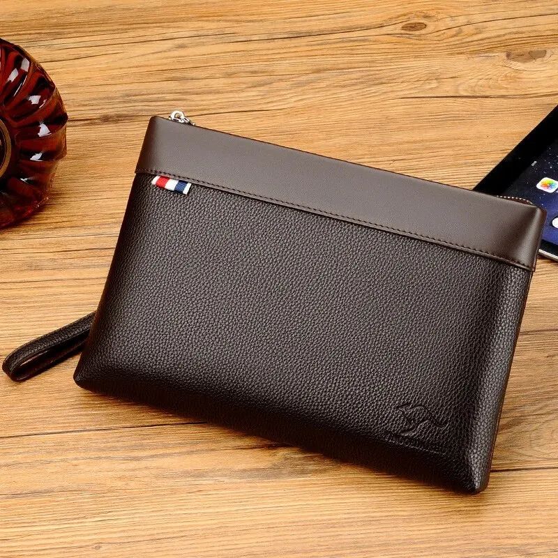 Premium Large Capacity Mens Leather Clutch Bag Luxury Designer Wallet Pouch 5