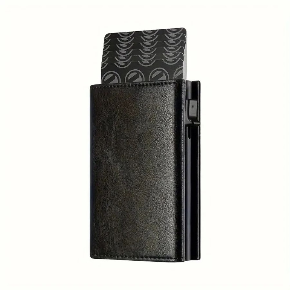 PopUp RFID Blocking Minimalist Mens Wallet With Zipper Coin Pocket 7