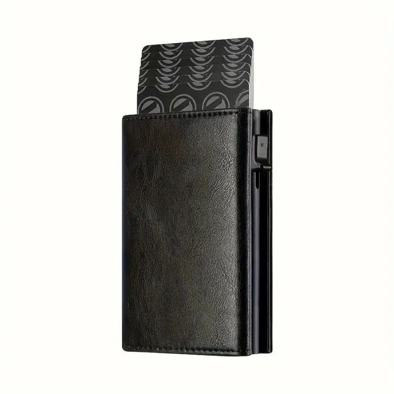 PopUp RFID Blocking Minimalist Mens Wallet With Zipper Coin Pocket 7