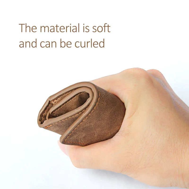 Vintage Slim Leather Wallet With Zipper Coin Pocket For Men 2