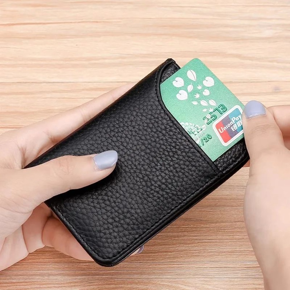 Slim Leather Card Holder For Men UltraThin Minimalist Wallet Business Card Case 2