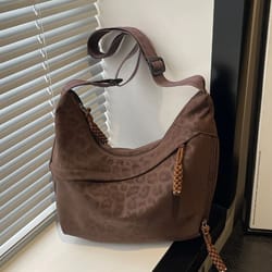 leopard print crossbody bag – large capacity womens hobo shoulder bag