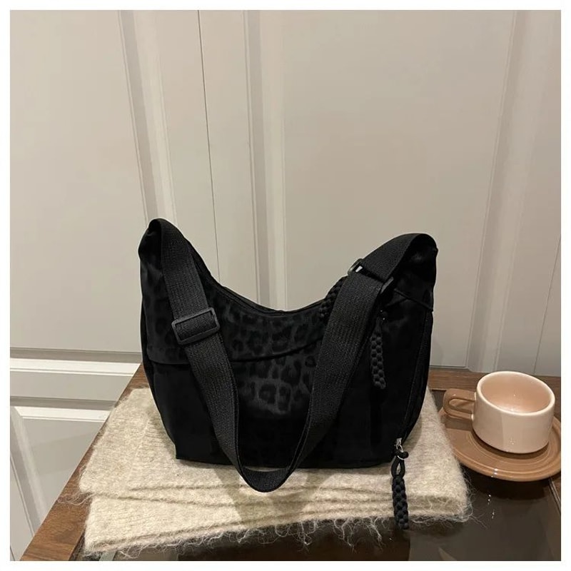 Leopard Print Crossbody Bag Large Capacity Womens Hobo Shoulder Bag 6