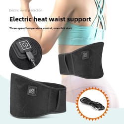 heated lumbar support brace with usb massage therapy for lower back pain relief