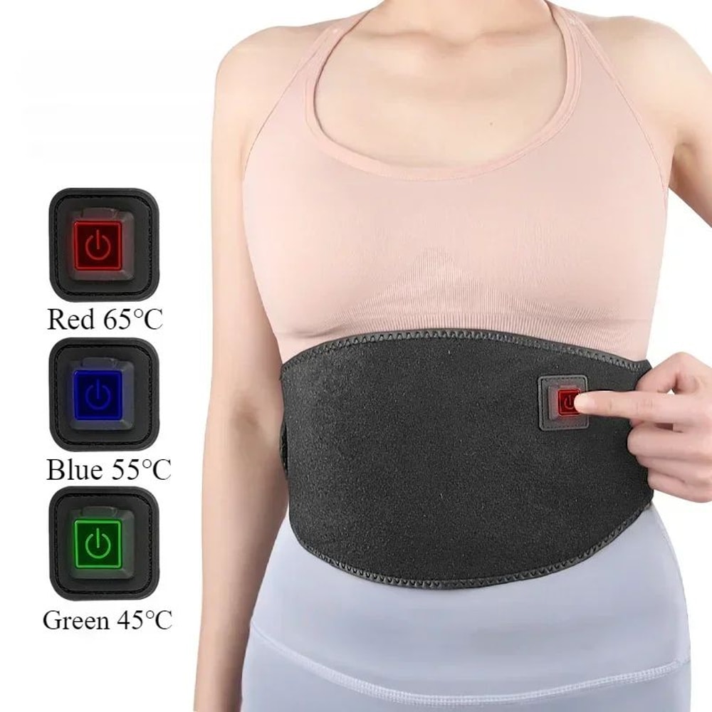 Heated Lumbar Support Brace With USB Massage Therapy For Lower Back Pain Relief 1