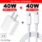 40W Fast Charger For IPhone IPad USBC PD Charger With Cable 7