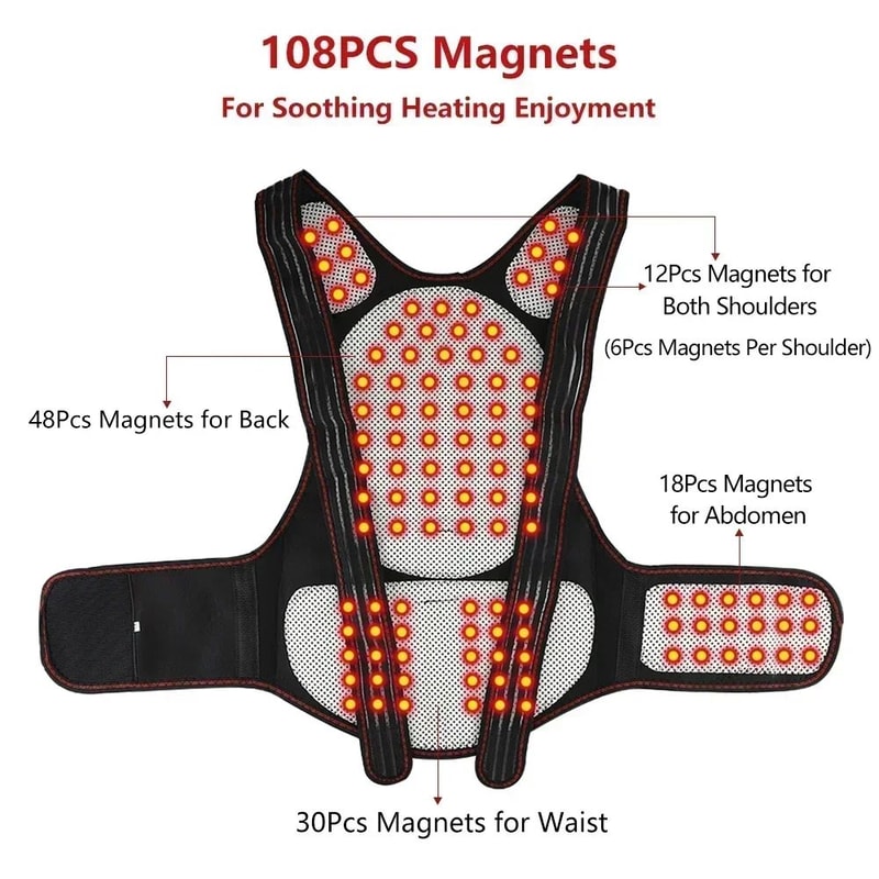 Magnetic SelfHeating Back Support Vest With Posture Correction And Pain Relief 4