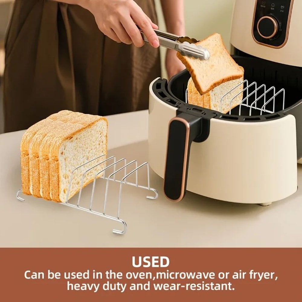 MultiSlice Air Fryer Toast Rack Stainless Steel Bread Holder 2