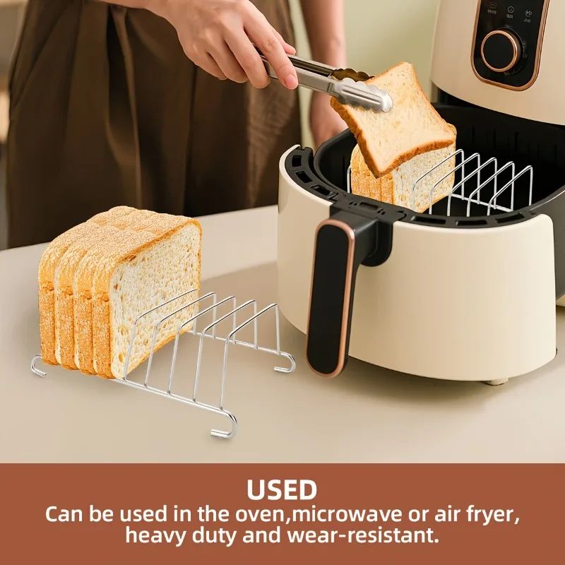 MultiSlice Air Fryer Toast Rack Stainless Steel Bread Holder 2