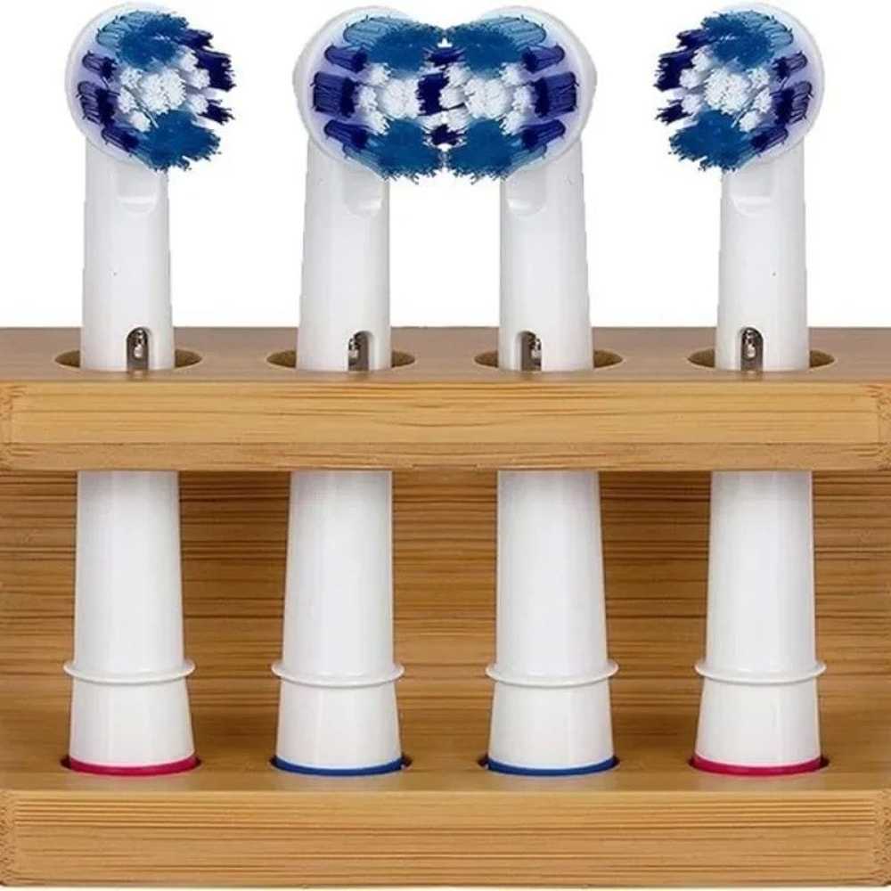 Eco Bamboo Electric Toothbrush Holder MultiSlot Bathroom Organizer 5