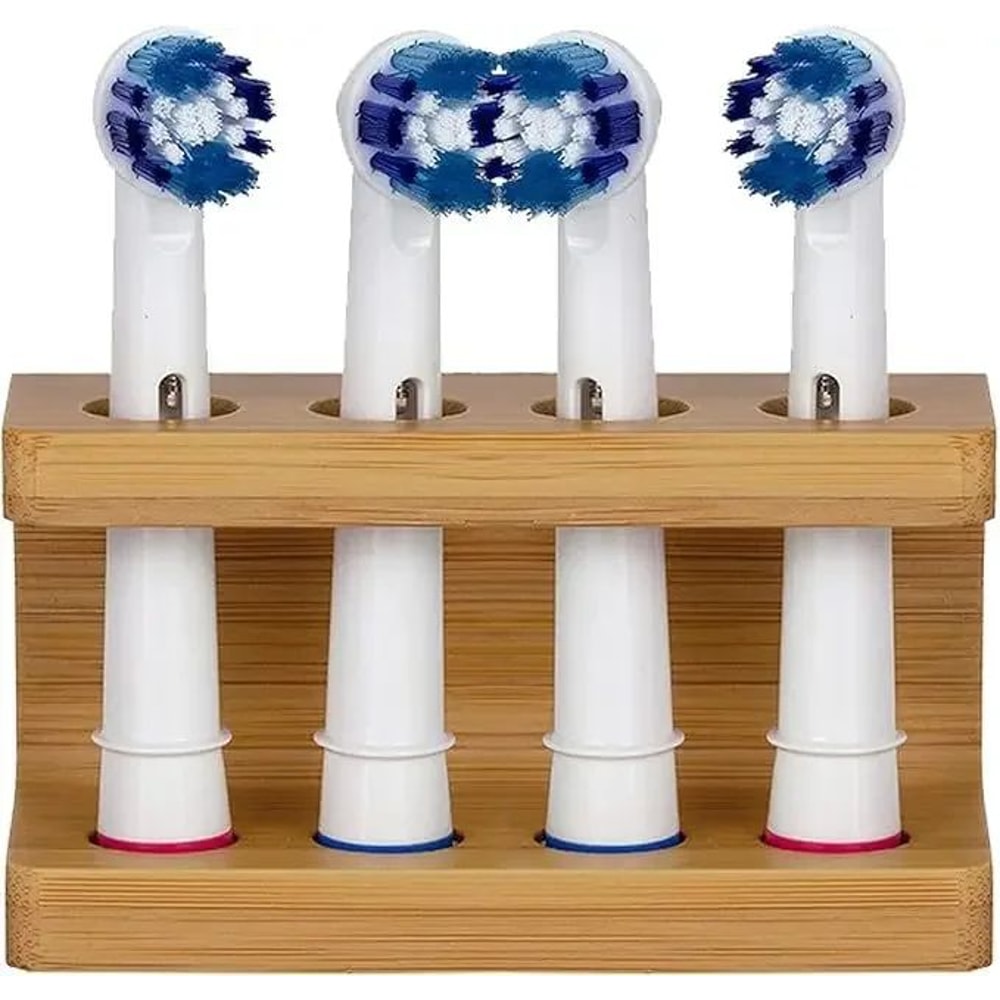 Eco Bamboo Electric Toothbrush Holder MultiSlot Bathroom Organizer 8