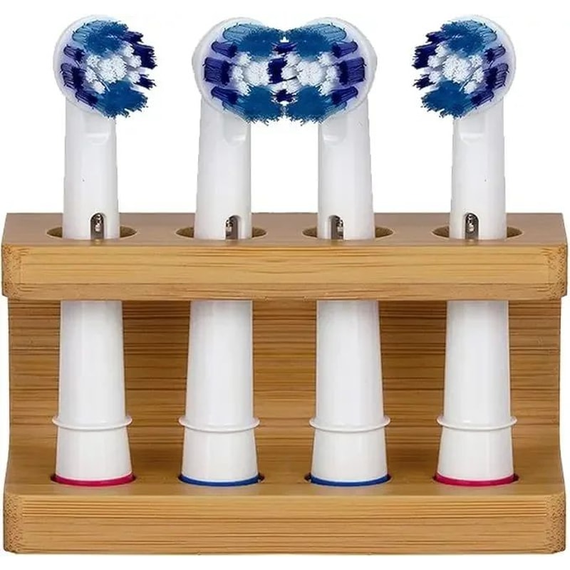 Eco Bamboo Electric Toothbrush Holder MultiSlot Bathroom Organizer 8