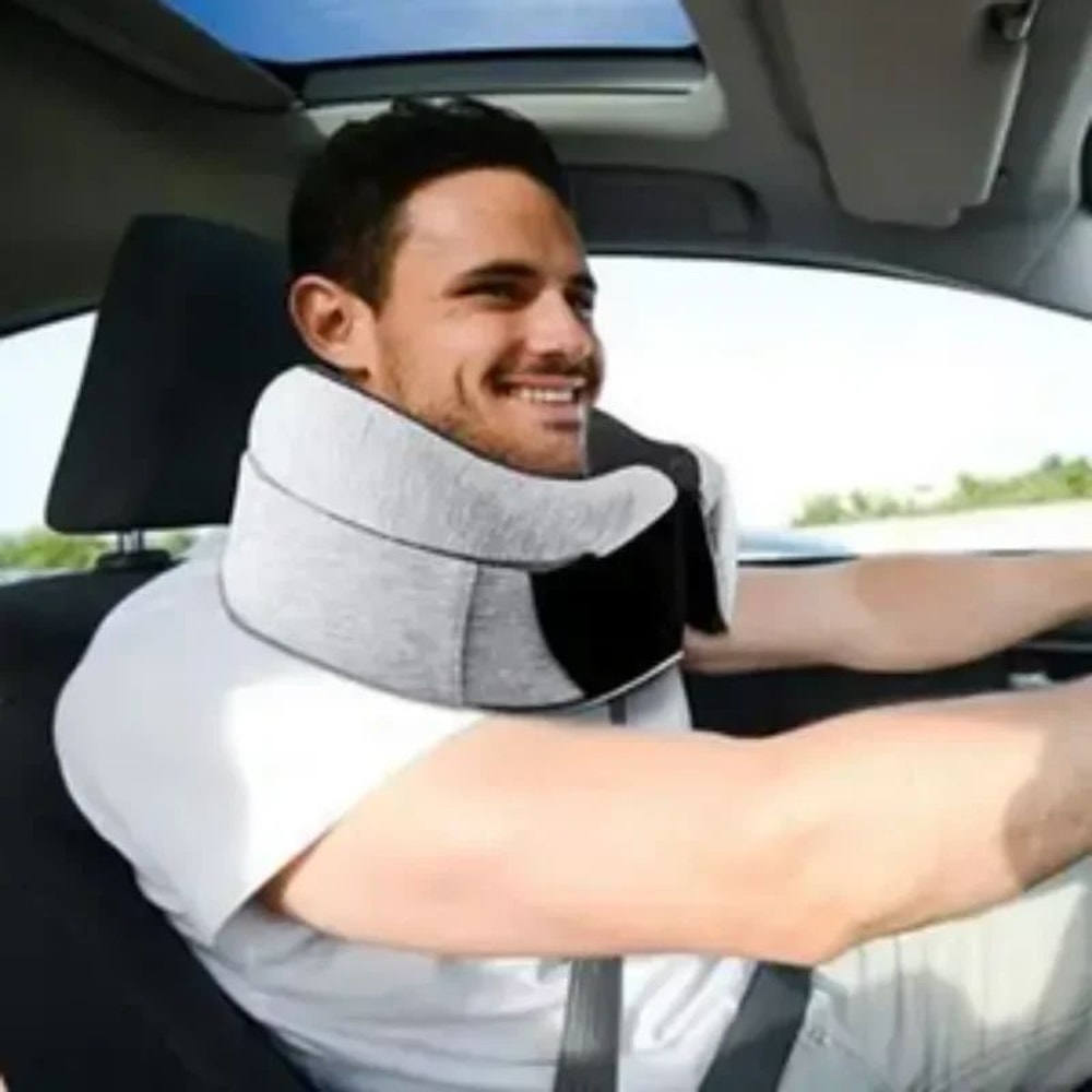 ErgoRest Memory Foam Travel Neck Pillow With Adjustable Car Support 1