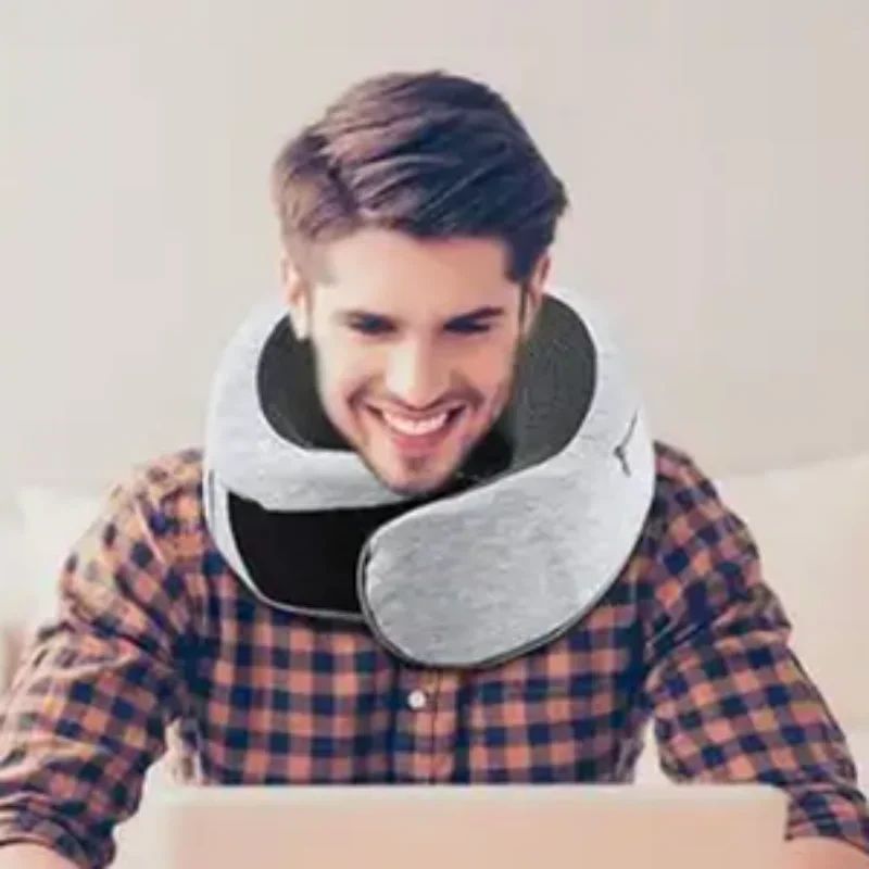 ErgoRest Memory Foam Travel Neck Pillow With Adjustable Car Support 3