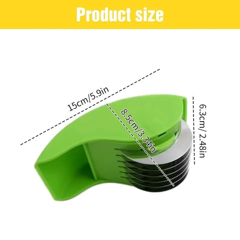 6Blade Manual Herb Chopper Vegetable Roller Cutter For Fast MessFree Prep 2