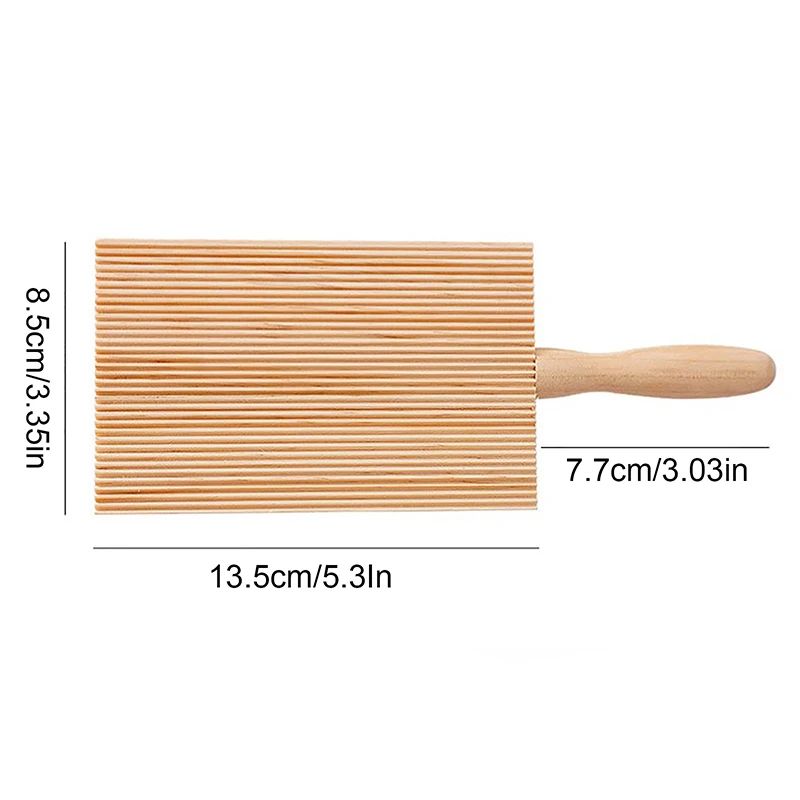 Artisan Wooden Garganelli Board Pasta Shaping Tool With Handle 4