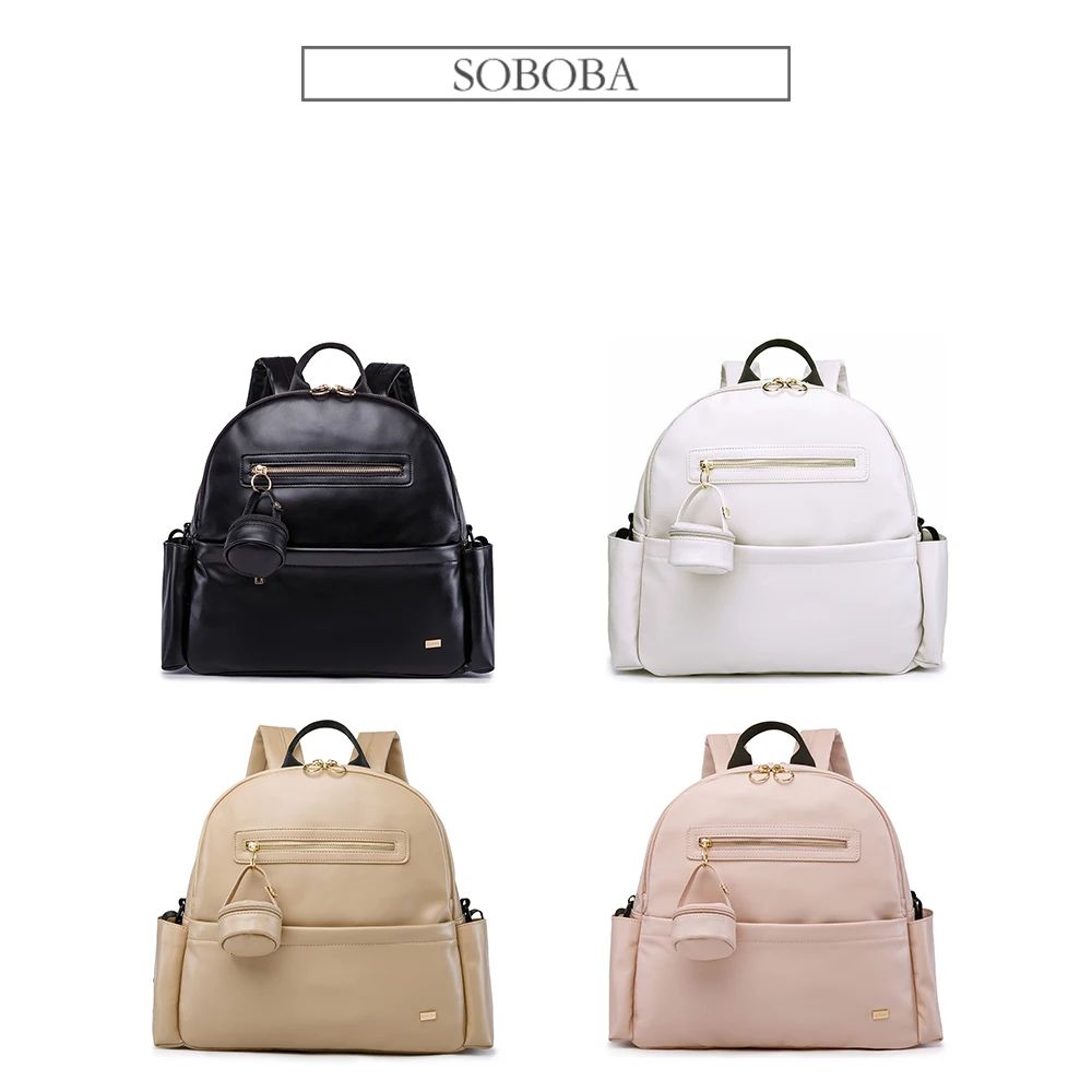 Soboba Waterproof Diaper Backpack Large Capacity Baby Diaper Bag With Pacifier Case 1