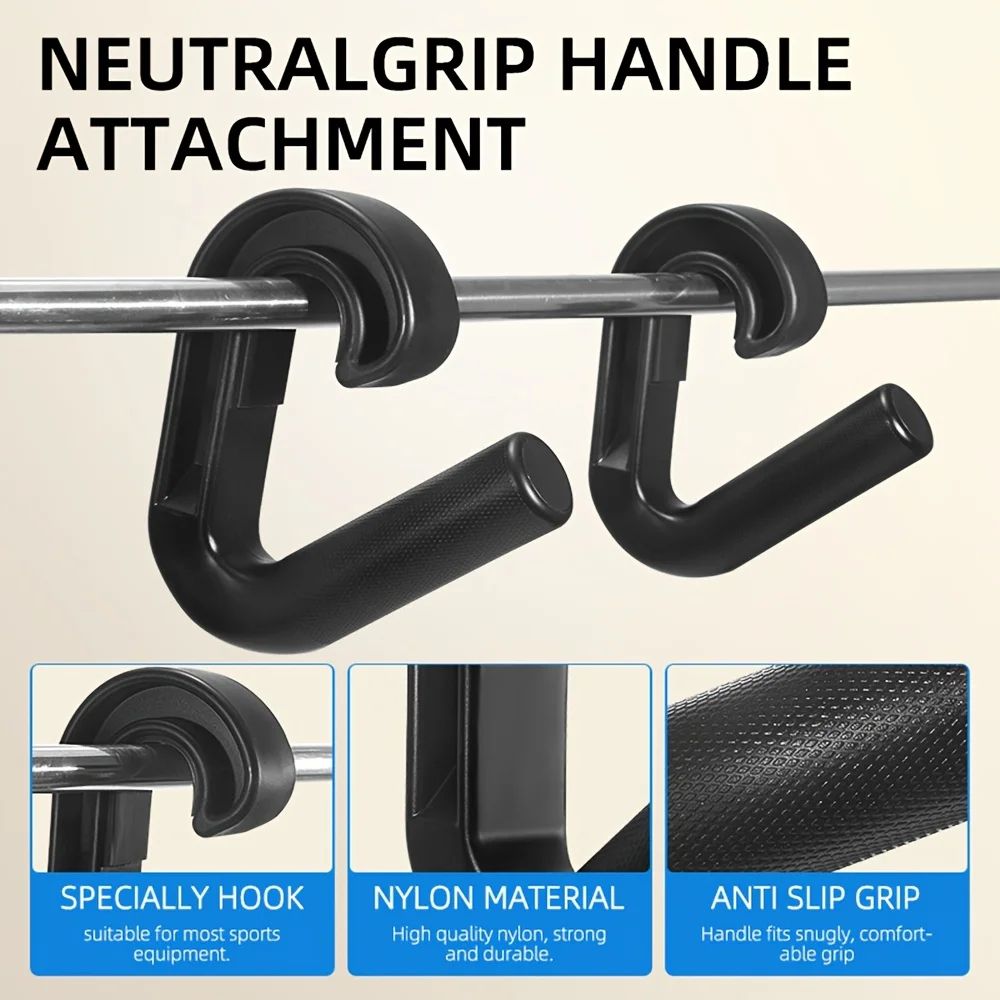 HighStrength Nylon Gym Cable Handles NonSlip MultiFunctional Pulldown Grip Set 4