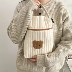 cotton bear baby diaper bag backpack – cute mommy bag organizer with zipper storage