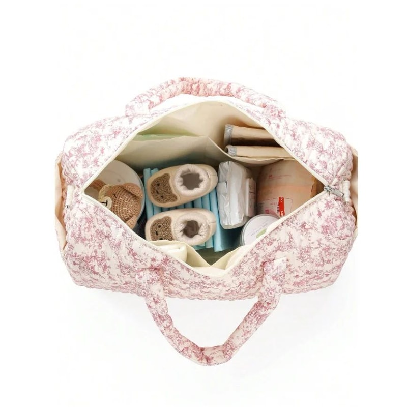 Floral Diaper Bag Tote Large Capacity Mommy Travel Bag 1