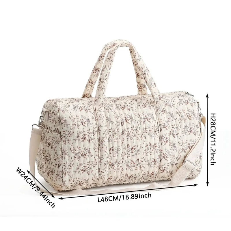 Floral Diaper Bag Tote Large Capacity Mommy Travel Bag 4