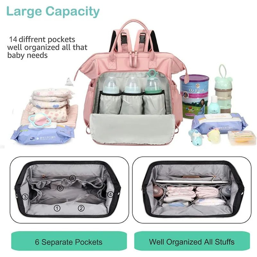 Large Capacity Diaper Bag Backpack Stylish Maternity Travel Organizer For Moms 1