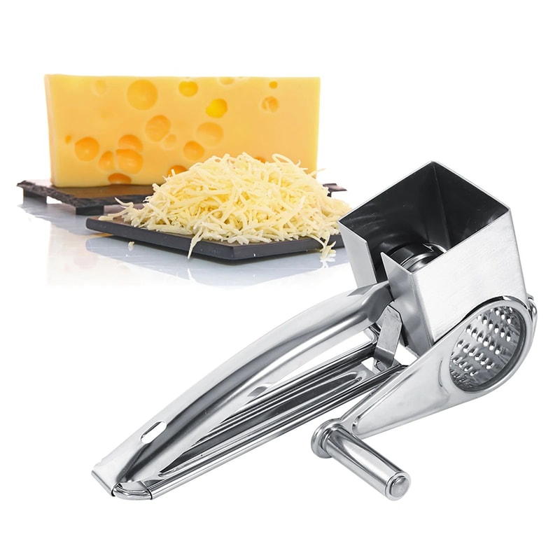 Rotary Cheese Grater With Stainless Steel Drum Multifunctional Manual Vegetable Slicer 2
